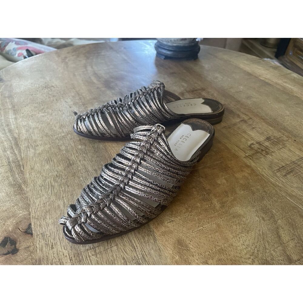 Cecelia Women's Bronze Sunset Gloria Metallic Slide Sandal Shoe Sz US 8 B